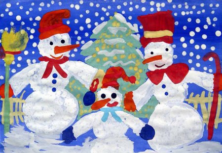 Рисование новый год подготовительная группа