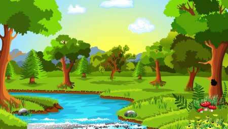 Сказочная Поляна с речкой