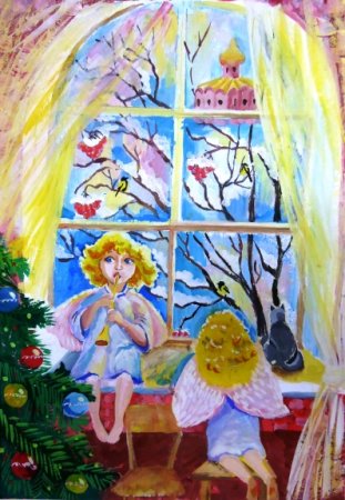 Рождественский рисунок на конкурс