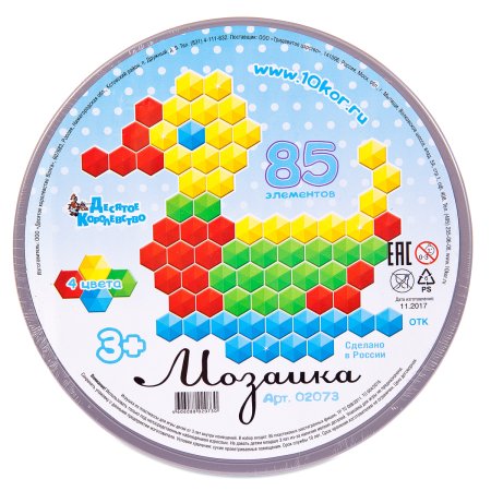 Десятое королевство мозаика круглая шестигранная 85 элементов