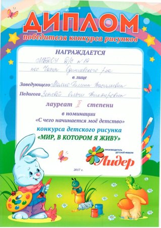 Номинации для детского рисунка