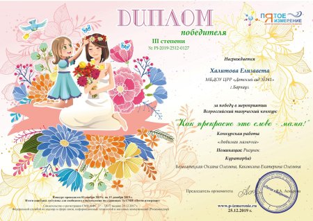 Благодарность за конкурс рисунков