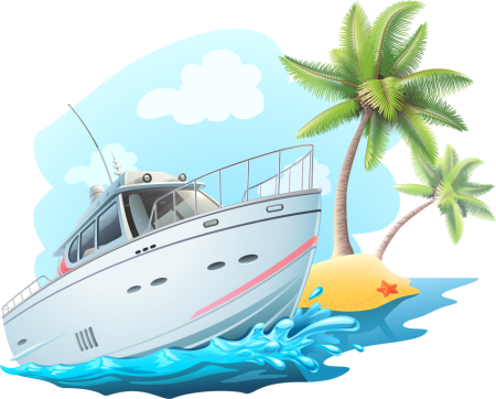 Яхта мультяшная