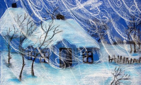 Рисунок на тему зимнее утро