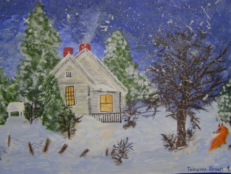 Зимний пейзаж для детей 5-6 лет