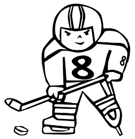 Раскраска хоккеист для детей