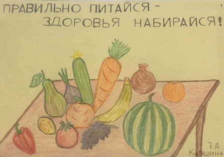 Рисунок на тему правильно питайся здоровья набирайся