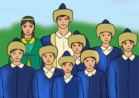 Башкирская семья рисунок