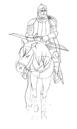 Богатырь на коне рисунок