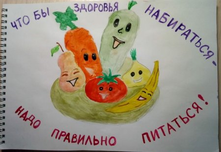 Рисунок на тему правильно питайся здоровья набирайся