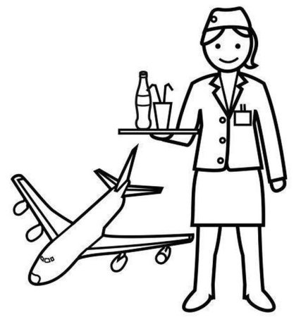 Стюардесса раскраска для детей