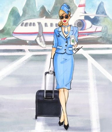 Стюардесса рисунок