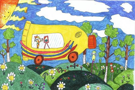 Автомобиль будущего рисование в детском саду