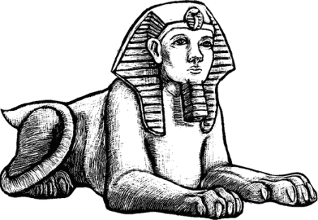 Сфинкс статуя в Египте рисунок