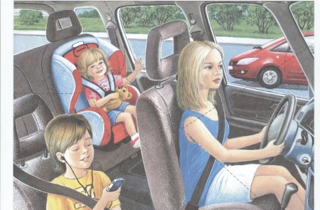 Мама с ребенком за рулем