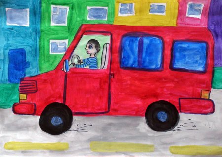 Водитель рисование в детском саду