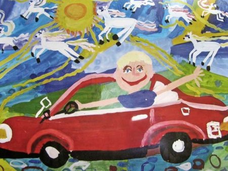 Детские рисунки на тему водитель