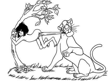 Раскраска Киплинга Маугли
