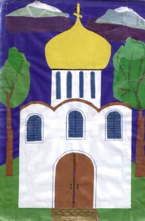 Поэтапное рисование церкви для детей