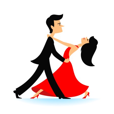 Пара танцует мультяшная