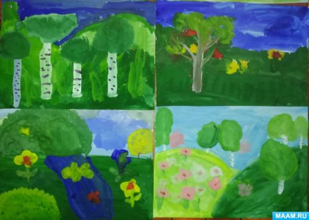 Рисование лето в подготовительной группе
