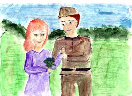 Детский рисунок солдата