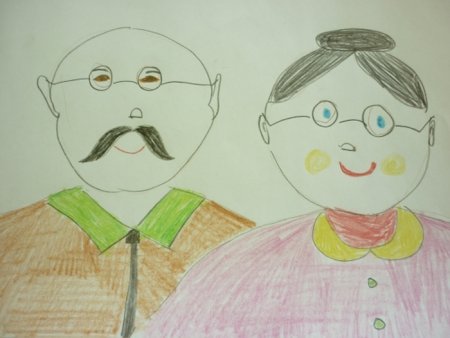 Бабушка и дедушка рисунок
