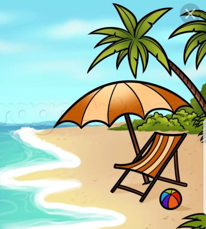 Пляж мультяшный