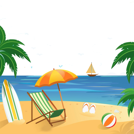 Рисование остров с пальмами