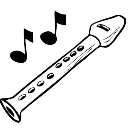 Флейта раскраска для детей