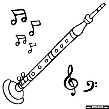 Гобой музыкальный инструмент раскраска
