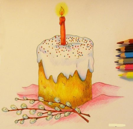 Пасхальный кулич рисунок