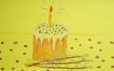 Пасхальный кулич рисунок