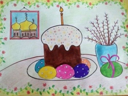 Рисунок на тему Пасха