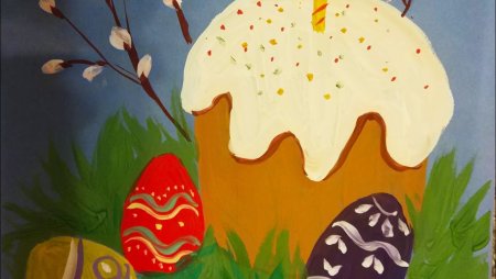Пасха гуашью