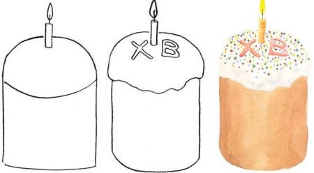 Рисунок кулича на Пасху карандашом