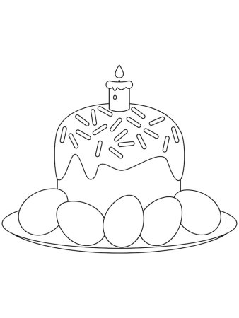 Раскраска кулича на Пасху