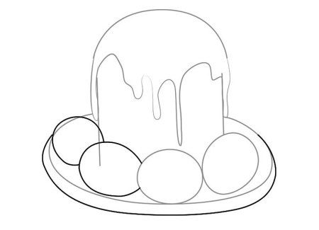 Раскраска кулича на Пасху