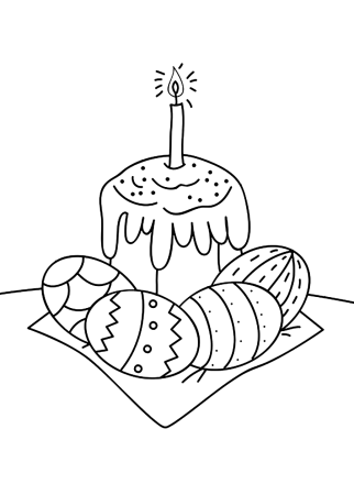 Пасхальный кулич раскраска для детей