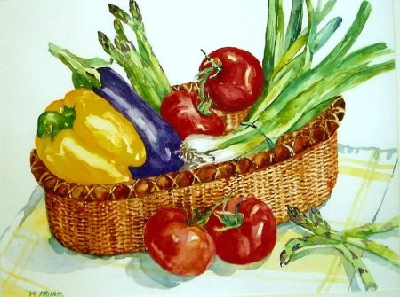 Натюрморт овощи для детей