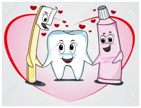 Мультяшная зубная щетка и паста