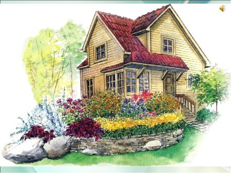 Пейзаж с домиком для детей