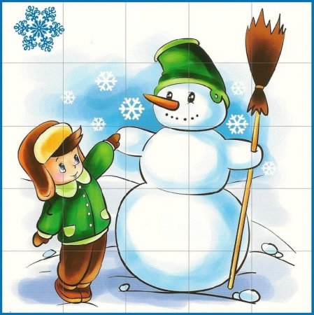 Снеговик рисунок