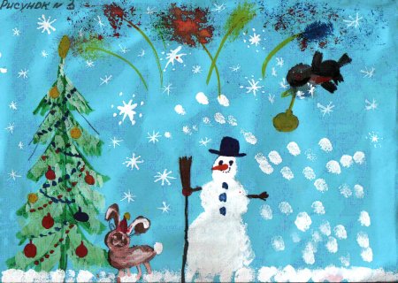 Детские рисунки на новый год