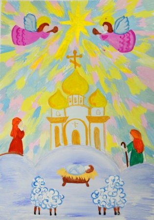 Рисунок на тему Рождество