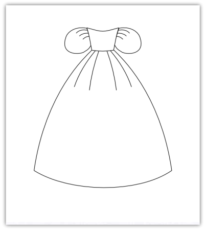 Силуэт платья для рисования в детском саду