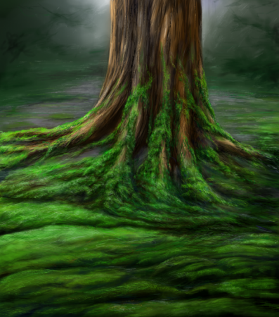 Нарисовать дерево с мохом