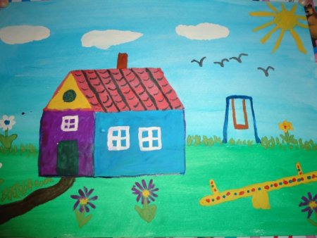 Рисование дом старшая группа