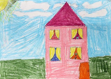 Рисование дом средняя группа