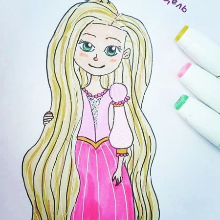 Рапунцель для срисовки красивые